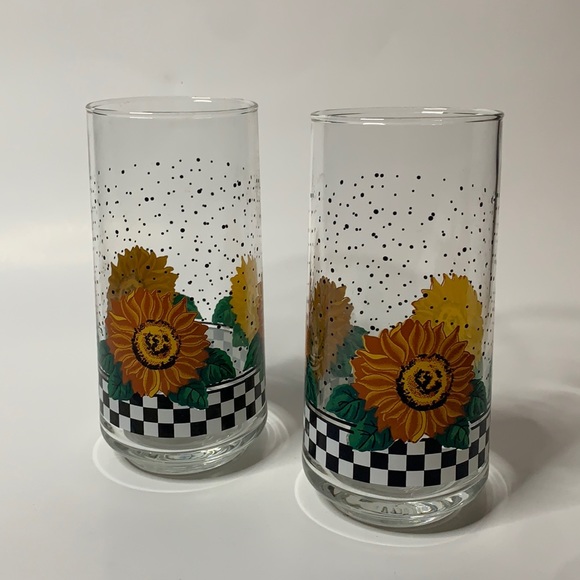 Vintage Dining | Sunflower Drinking Glasses Set Of 4 | Poshmark
